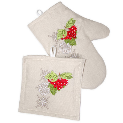 Zestaw prezentowy K-428 z haftem kalina z rękawiczką i rękawiczką TM Yaroslav